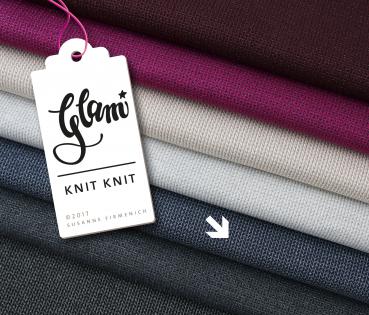 Bio Jacquard Jersey - Knit Knit - navy/mittelgrau - GLAM - Hamburger Liebe